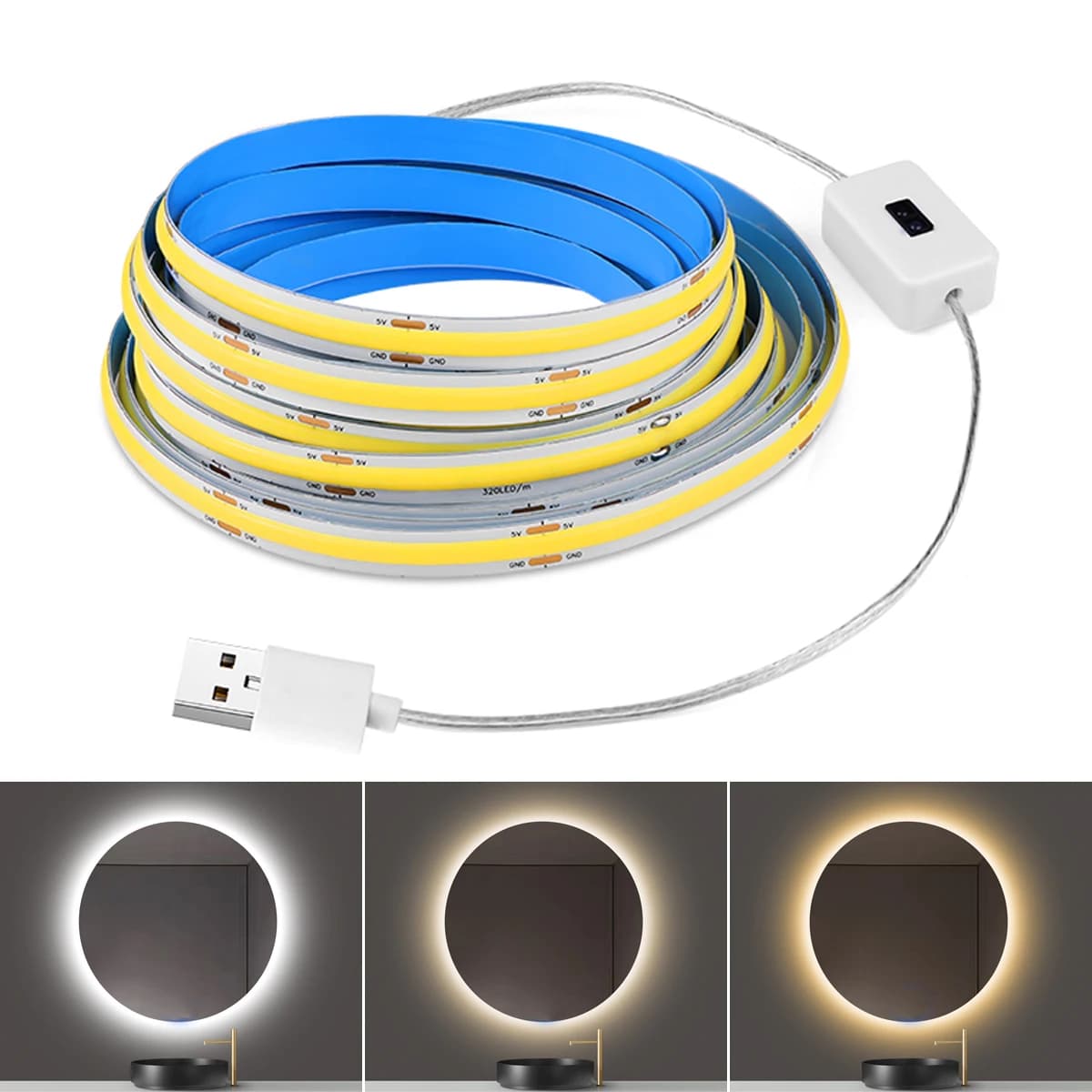 LED Light Mirror LED Strip COB Home Decoration USB LED Lamp With Tape Light For Toiletry