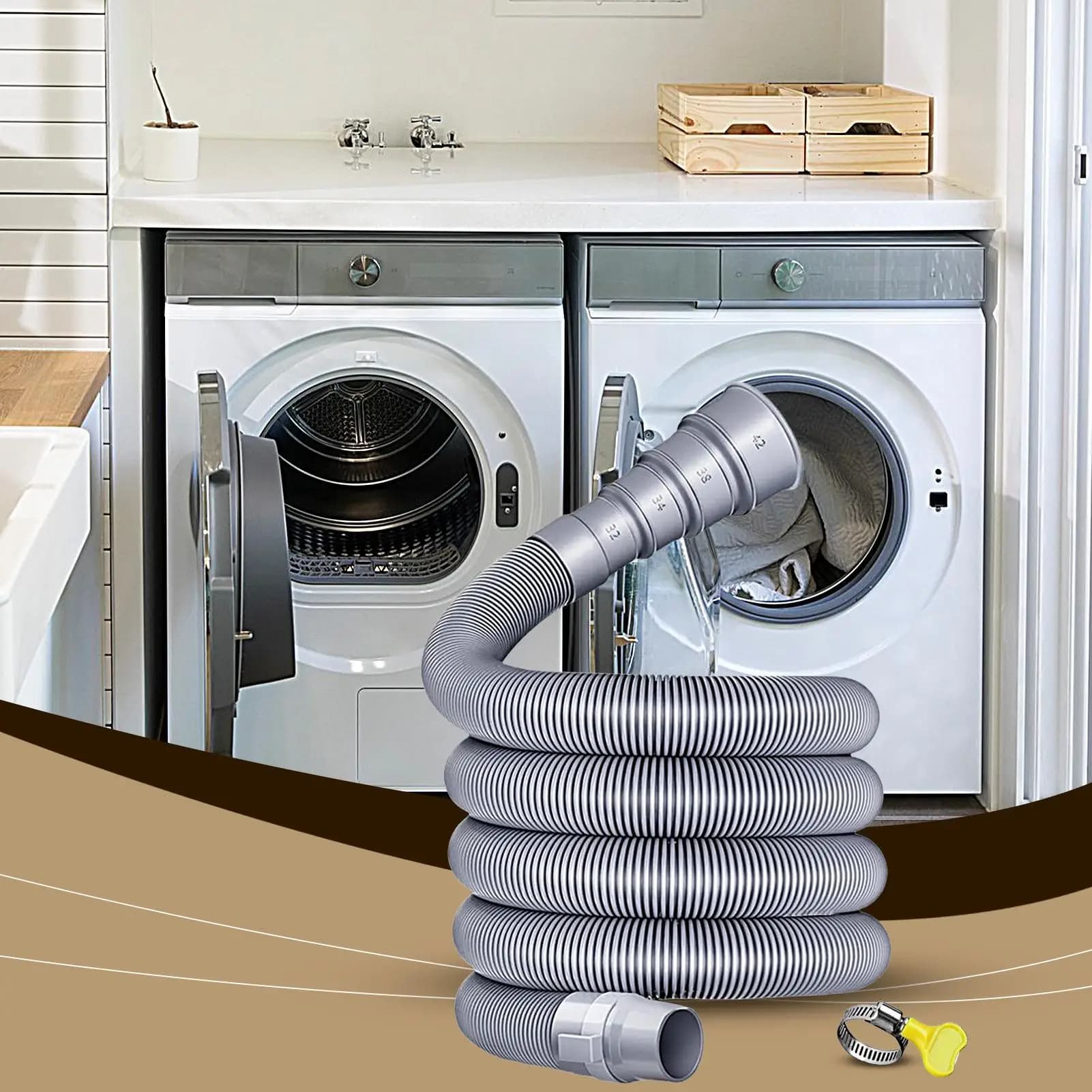 Foldable Caravan Sewer Pipe Kit 10m RV Trailer Sewer Hose With Adjustable Adapter And Clamp Leakproof RV Hose Rv Accessories