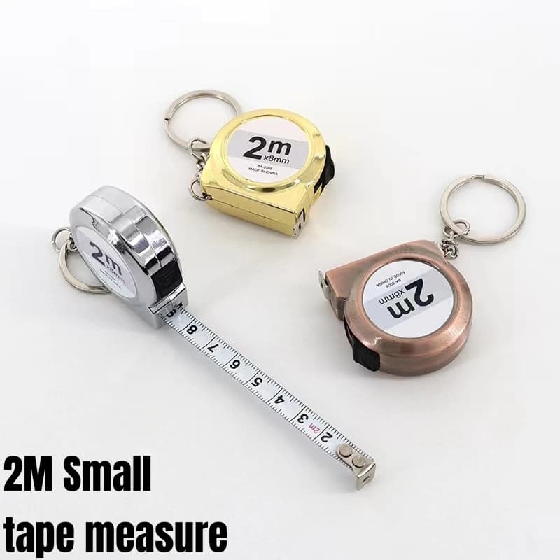 Mini Meter Portable Tape Small Retractable Home Measuring Tape 2 m Meter Soft Steel Keychain Mini Measuring Instruments