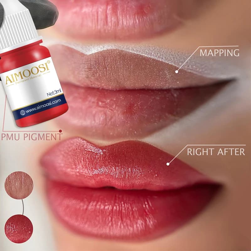 AIMOOSI Lip Tattoo Ink for Semi Permanent Makeup Nano Eyebrows Microblading Pigment 3ML Beauty Health Tattoo Supplies