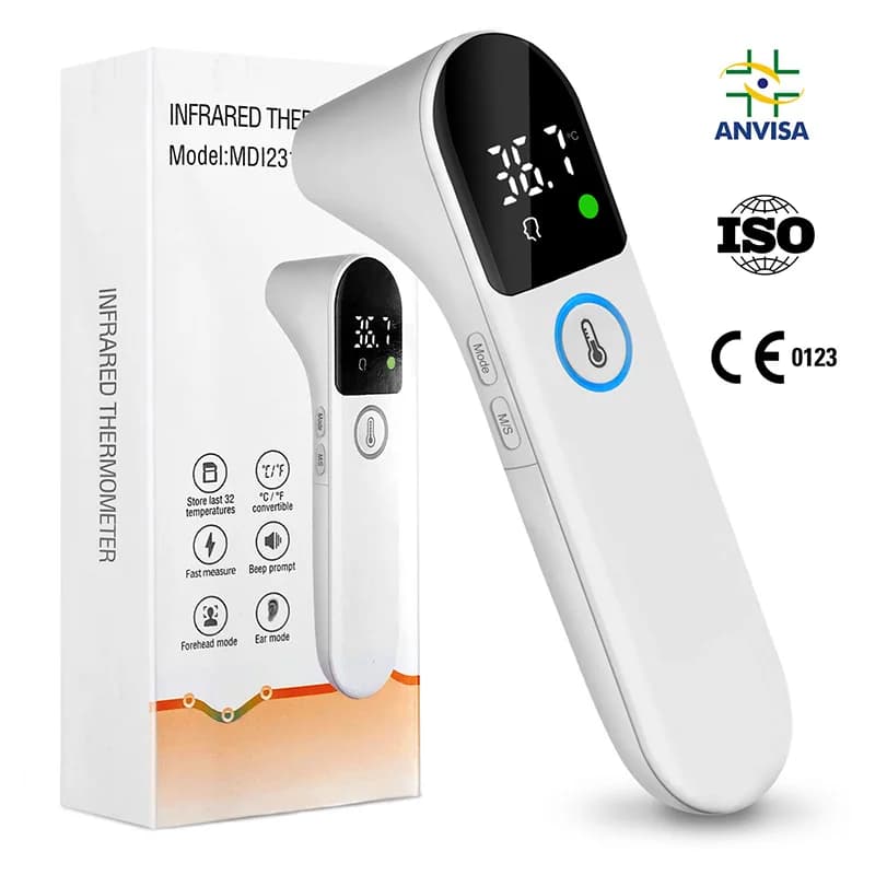 Termometro digitale a infrarossi Baby Fronte Orecchio Senza contatto Uso medico Misuratore di temperatura corporea Misuratore IR per adulti Febbre Termometro