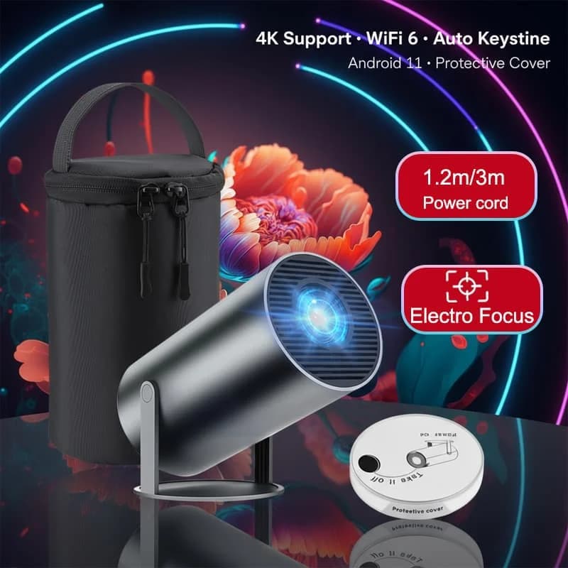 DITONG HY300 Plus Proiettore 4k Android 1280*720P Video Cinema Esterno Portatile domestico hd led Projetor mini Movie pro Proiettore