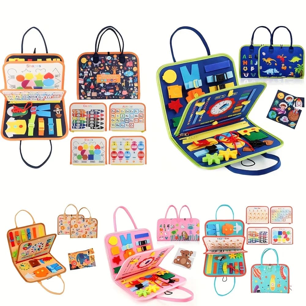 Busy Board Montessori Toys Gifts, Sensory Toys,Educational Travel Toys, Preschool Activities for Learning Fine Motor Skills
