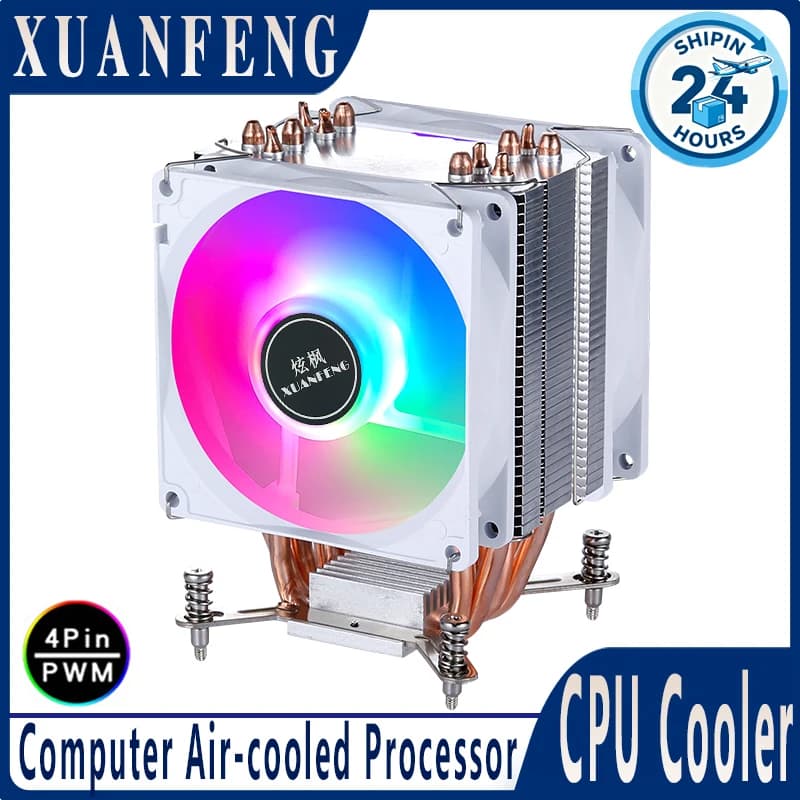 Processore per radiatore tipo torre 2/4/6 Tubo di calore Raffreddato ad aria CPU Dispositivo di raffreddamento Ventola bianca Muto Installa slot LGA2011 2066 2099 xeon x79 x99