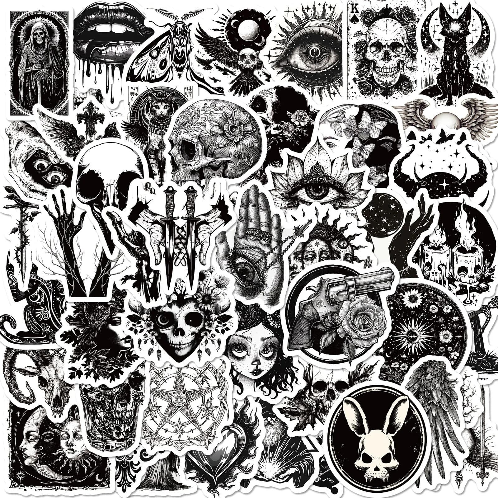 50 pezzi adesivo horror stile punk gotico custodia per telefono laptop decalcomanie fai da te tazza chitarra skateboard notebook adesivi graffiti impermeabili