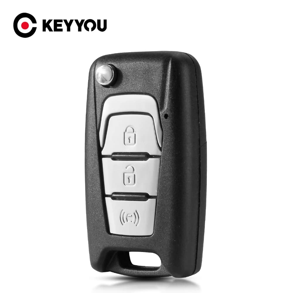 KEYYOU Chiave A Distanza di Vibrazione Borsette Switchblade Per Ssangyong Korando Nuovo Actyon C200 2016 2017 3 Pulsante Pieghevole Chiave Dell'automobile Borsette caso
