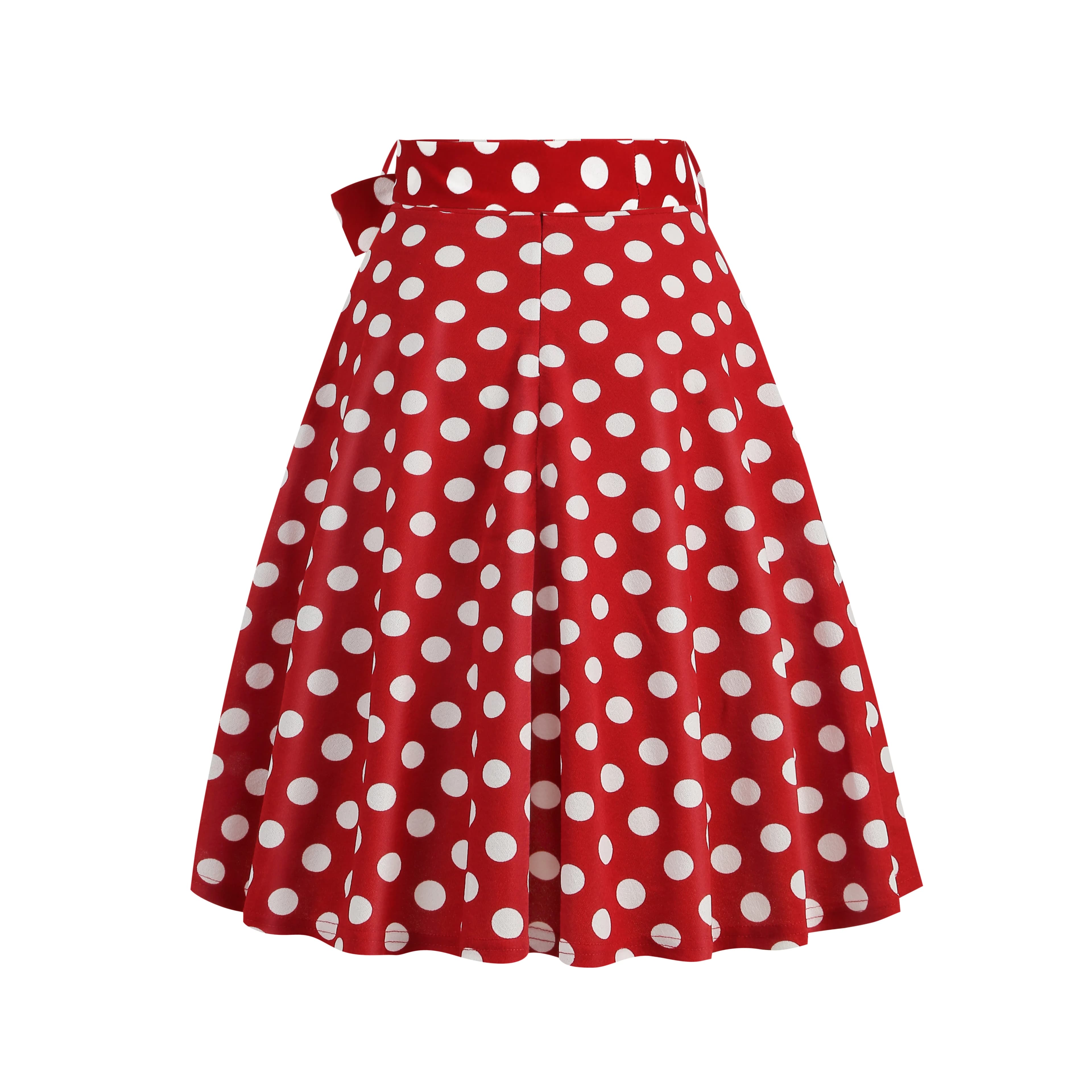 Women's retro floral trapeze skirt with printed belt and skirt, versatile