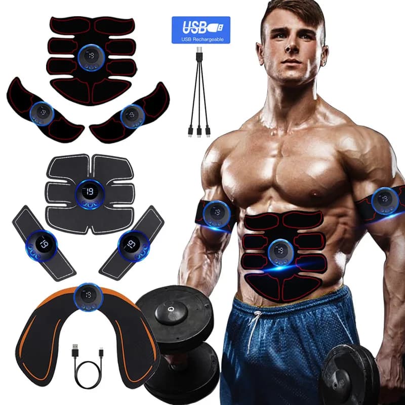 Stimolatore muscolare EMS Abs Trainer Toner muscolare USB massaggiatore elettrico ricaricabile gamba braccio pancia perdita di peso allenamento Fitness Unise
