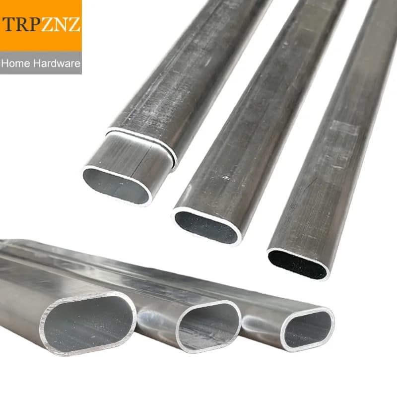 Tubi ovali in alluminio Tubo con manicotto telescopico 60x15x2 60x20x1,5/2 60x25x2 60x30x1,4 60x30x2 66x36x2,5 80x20x2 80x40x2 100x50x2,5mm
