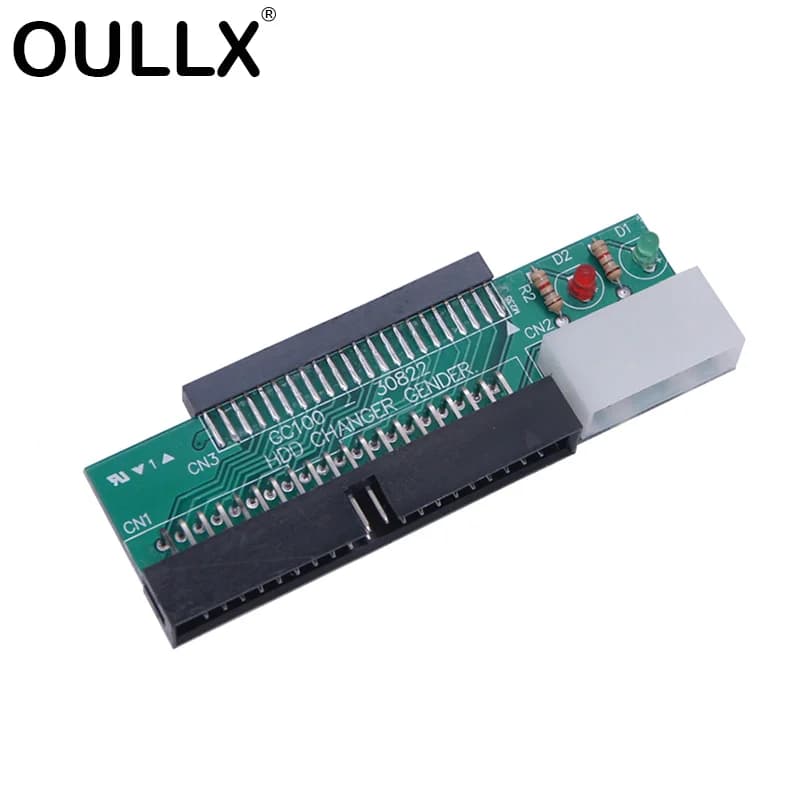 Scheda convertitore HDD da 2,5 pollici a 3,5 pollici Adattatore per disco rigido SSD da 2,5" IDE 44 PIN femmina a 3,5" IDE 40 pin maschio con luce