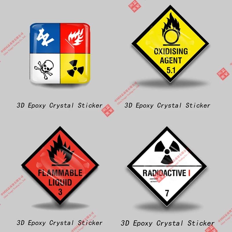 3D resina epossidica personalità cupola auto adesivo Hazchem Hazchem Hazard materiali pericolosi PVC auto moto cellulare decalcomania del vinile