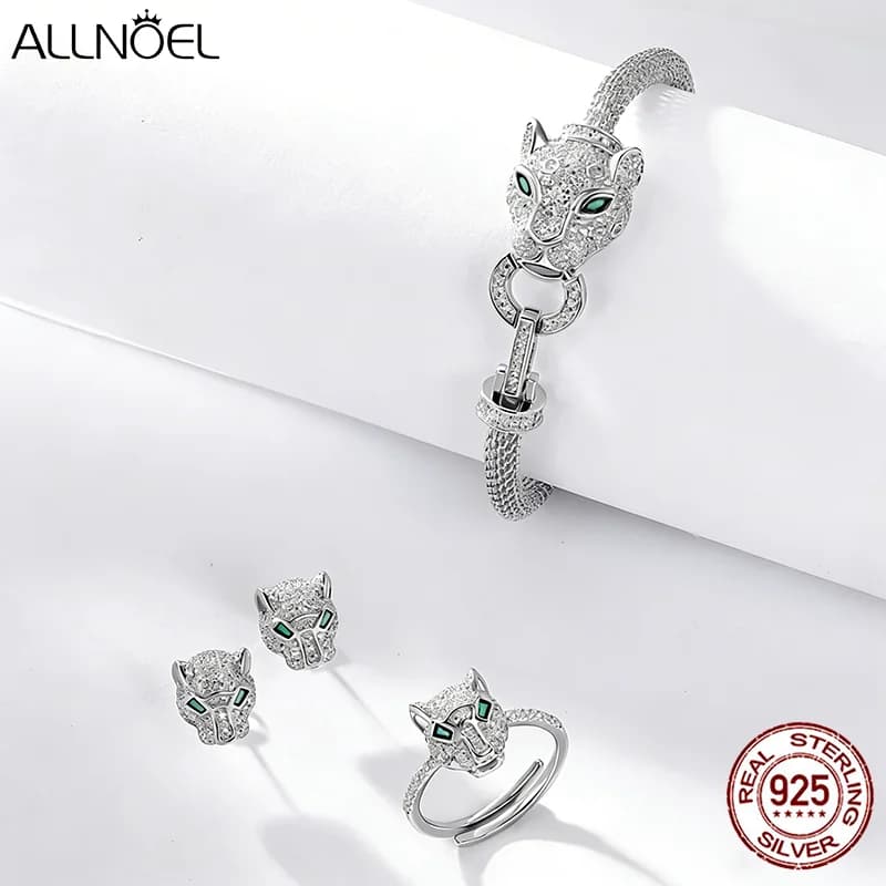 ALLNOEL 925 Sterling Silver Bracelet Animal Hip Hop Fashion Women's Bracelet Shining Cubic Zirconia Bracelet Jewelry Gift