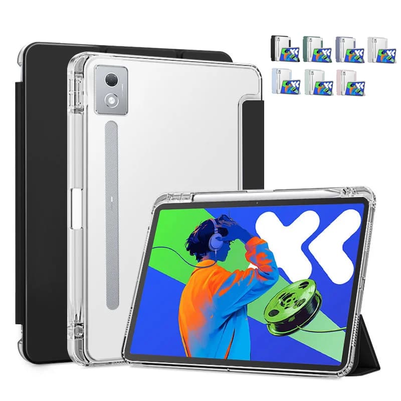Custodia Magnetica Trifold in PU con Supporto e Porta Penna per Lenovo Xiaoxin Pad Pro 12.7 2025 (TB375FC/TB373FU) - Cover per Tablet 12.7''