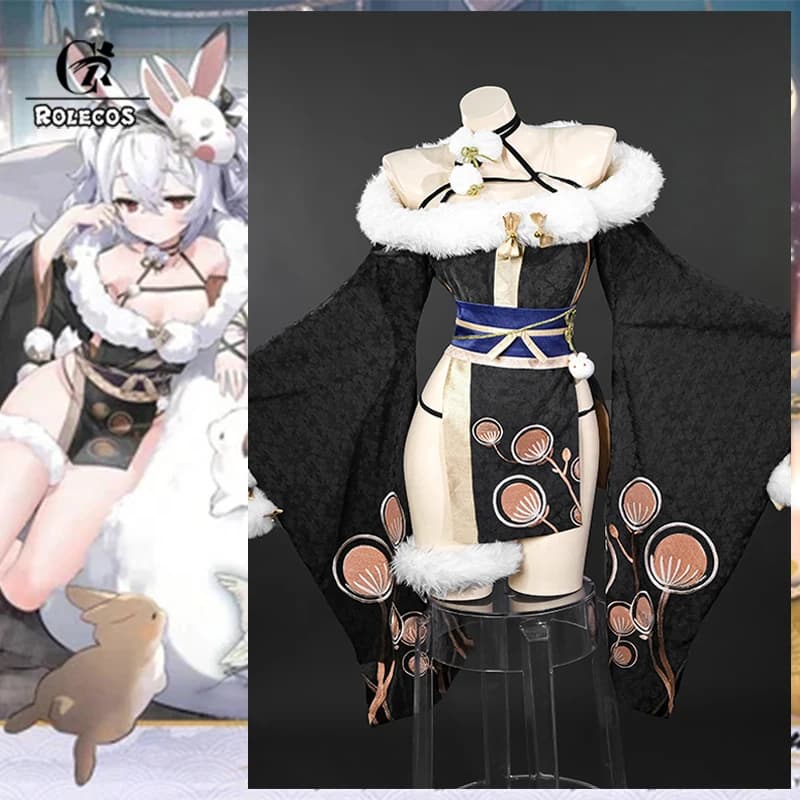 ROLECOS Game HMS Laffey Costume Cosplay Lady Laffey's Languid Tour Women Bunny Cheongsam Halloween Party Role Games Dresses