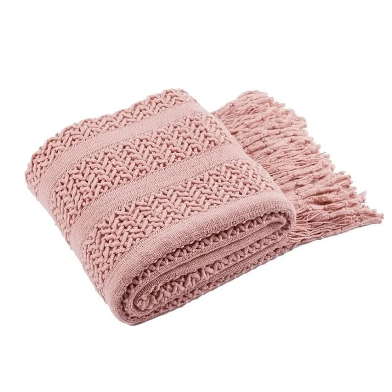 Knitted blankets with Jacquard tassels structured Boho All-Season Vintage Chunky Cozy Gift blankets Manta Para sofa