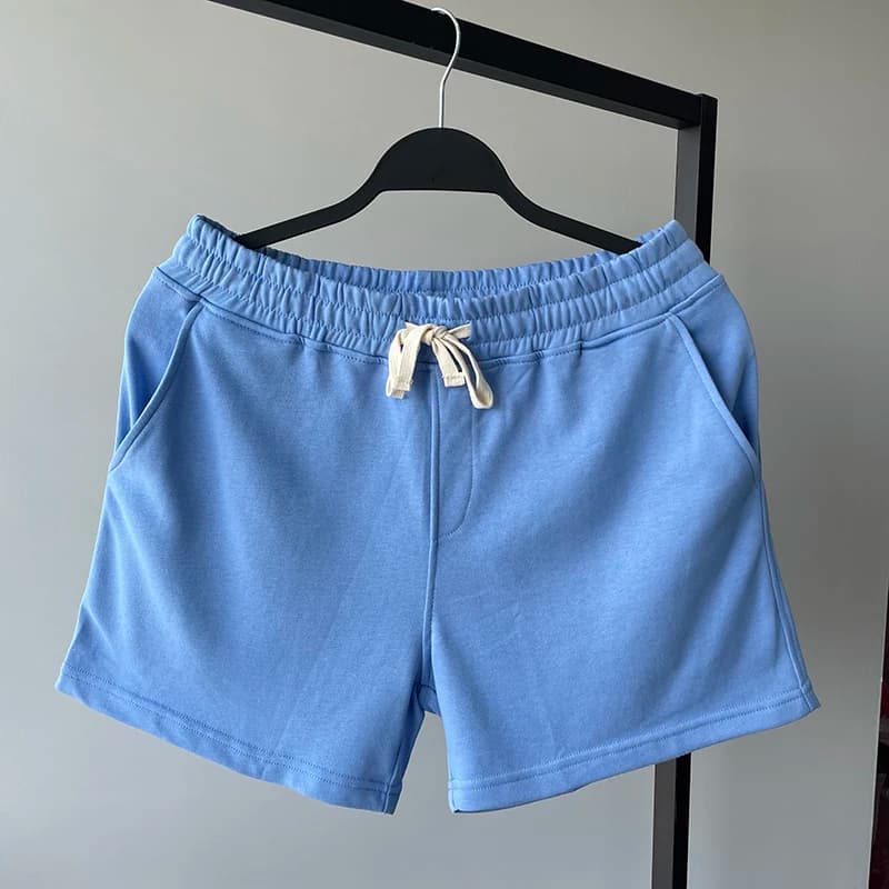 High Quality Men's Cotton Elastic Sports Shorts, Running and Fitness Youth Model, Three Quarter Length, Summer, with Belt, Slim fit, Casual