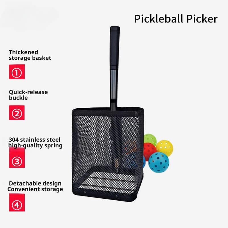 Pickleball collection Adjustable, Basket Collectpalline Large Capacity, Lightweight and Resistant, Portable Sports Accessories