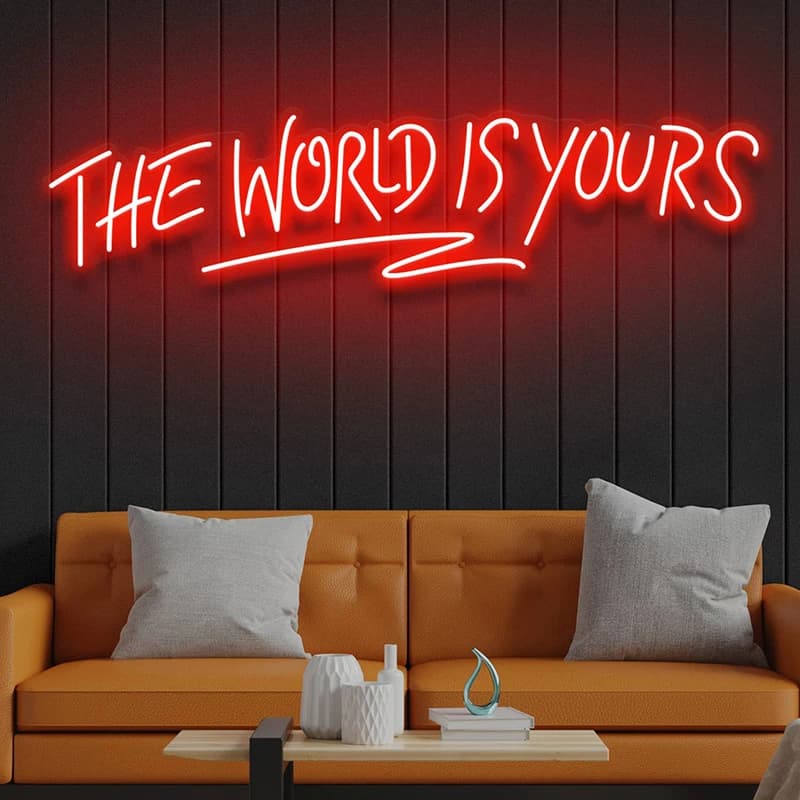 Il mondo è tuo insegna al Neon insegne al Neon a LED personalizzate per la decorazione della camera da letto della sala giochi lampada a luce notturna decorazione della stanza dei bambini Neon