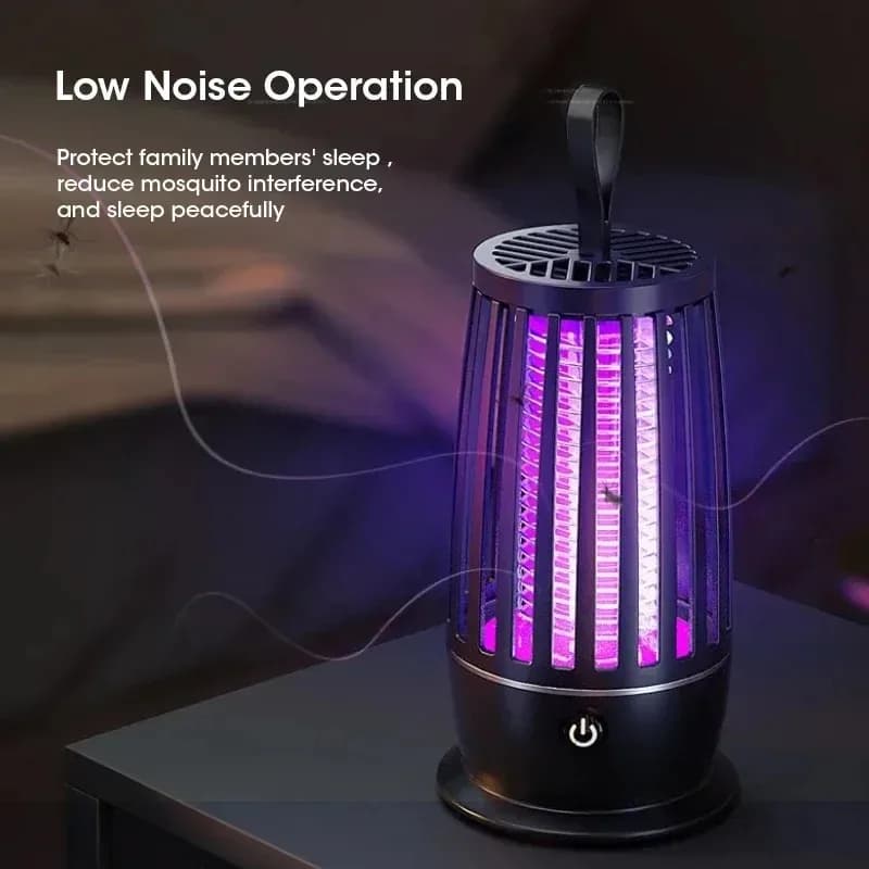 2 in 1 Mosquito Killer Lamp UV Light Insect Trap USB Rechargeable Quiet Night Light Bug Zapper for Home Bedroom Camping Outdoor