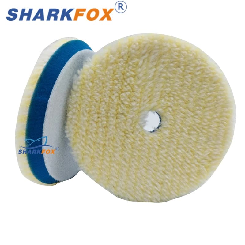 Sharkfox Kit per lucidatura da 5 pollici Tampone per lucidatura Spugna per ceratura per auto Disco Ruota in lana Tamponi per lucidatura per cura della vernice automatica per lucidatrice per auto