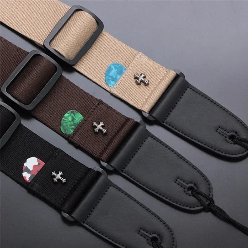Tracolla per chitarra regolabile Personalità incrociata vintage per basso elettrico acustico Accessori musicali Colori opzionali