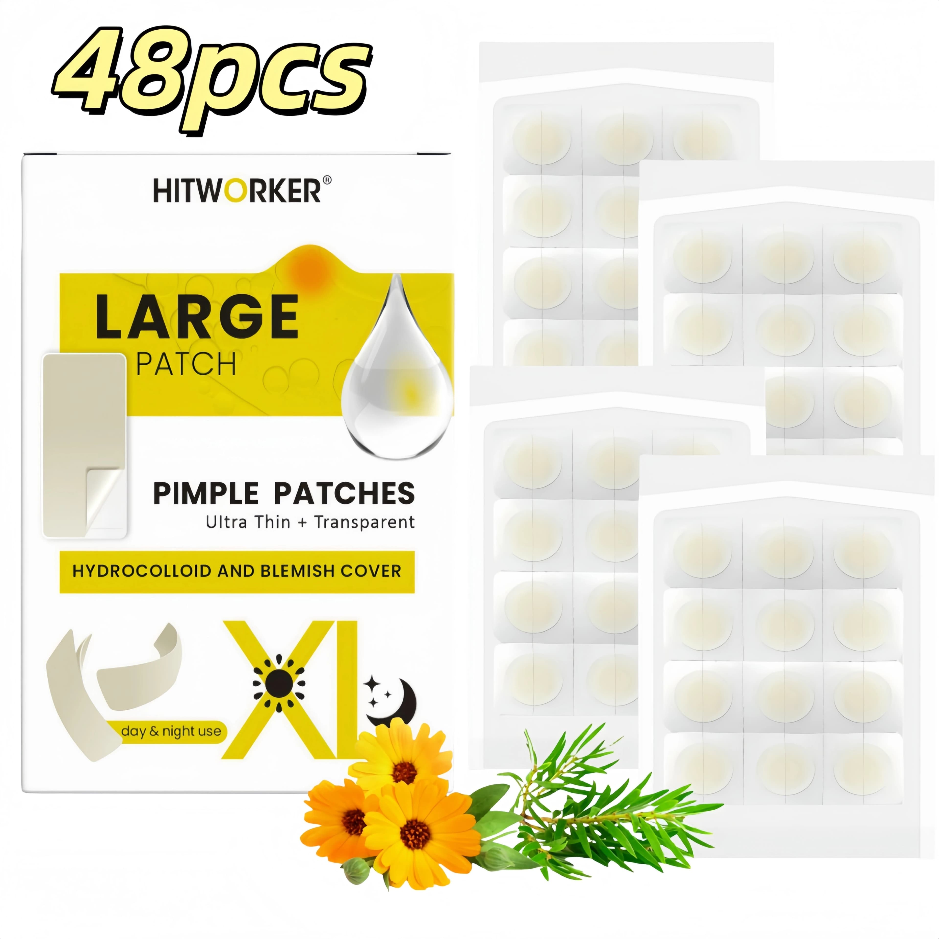 48 pieces of patches for facial skin care and acne removal, invisible professional patches for non-irritating repair and absorption