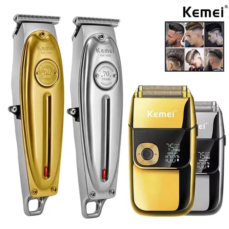 Kemei KM-1949 gold or ribbon electric haircut entirely made of metal KM-2028 rechargeable men's shaver Trimmer Cordless professional