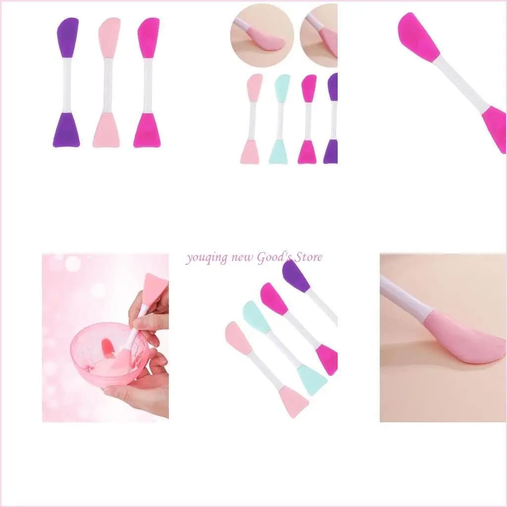 Spazzole silicone da 57qa pennello per maschera a doppia estremità in silicone per pulizia del viso strumento bellezza