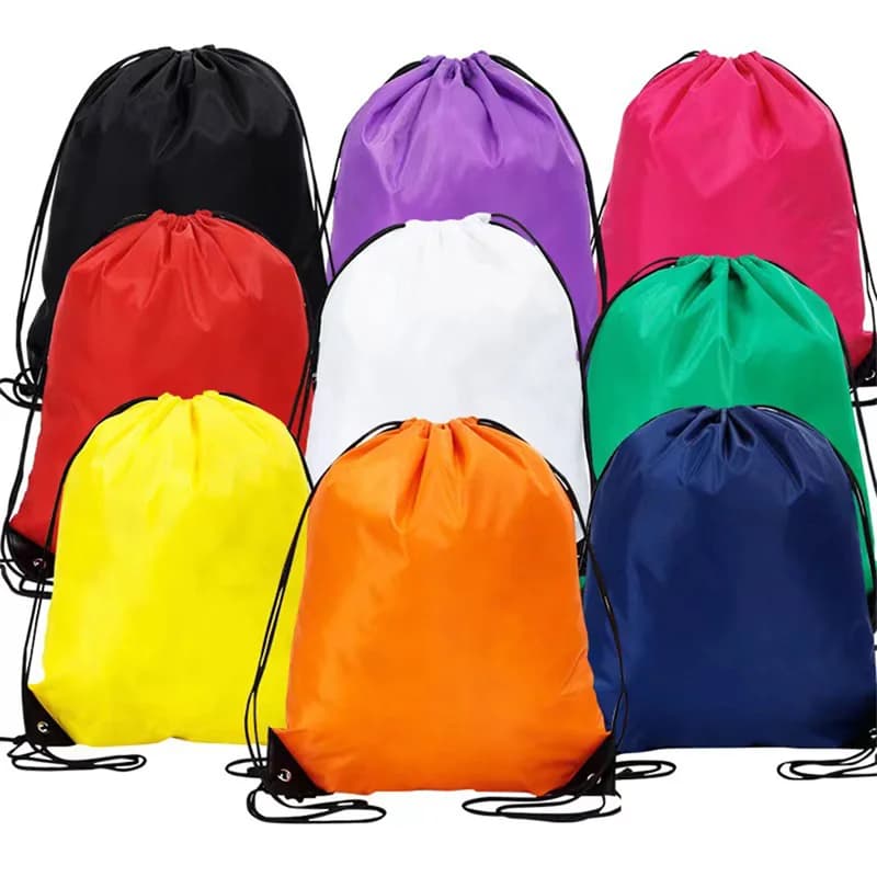 1pc zaino con coulisse borsa con striscia riflettente String zaino Cinch Sacks Bag Bulk per scuola Yoga Sport palestra viaggiare