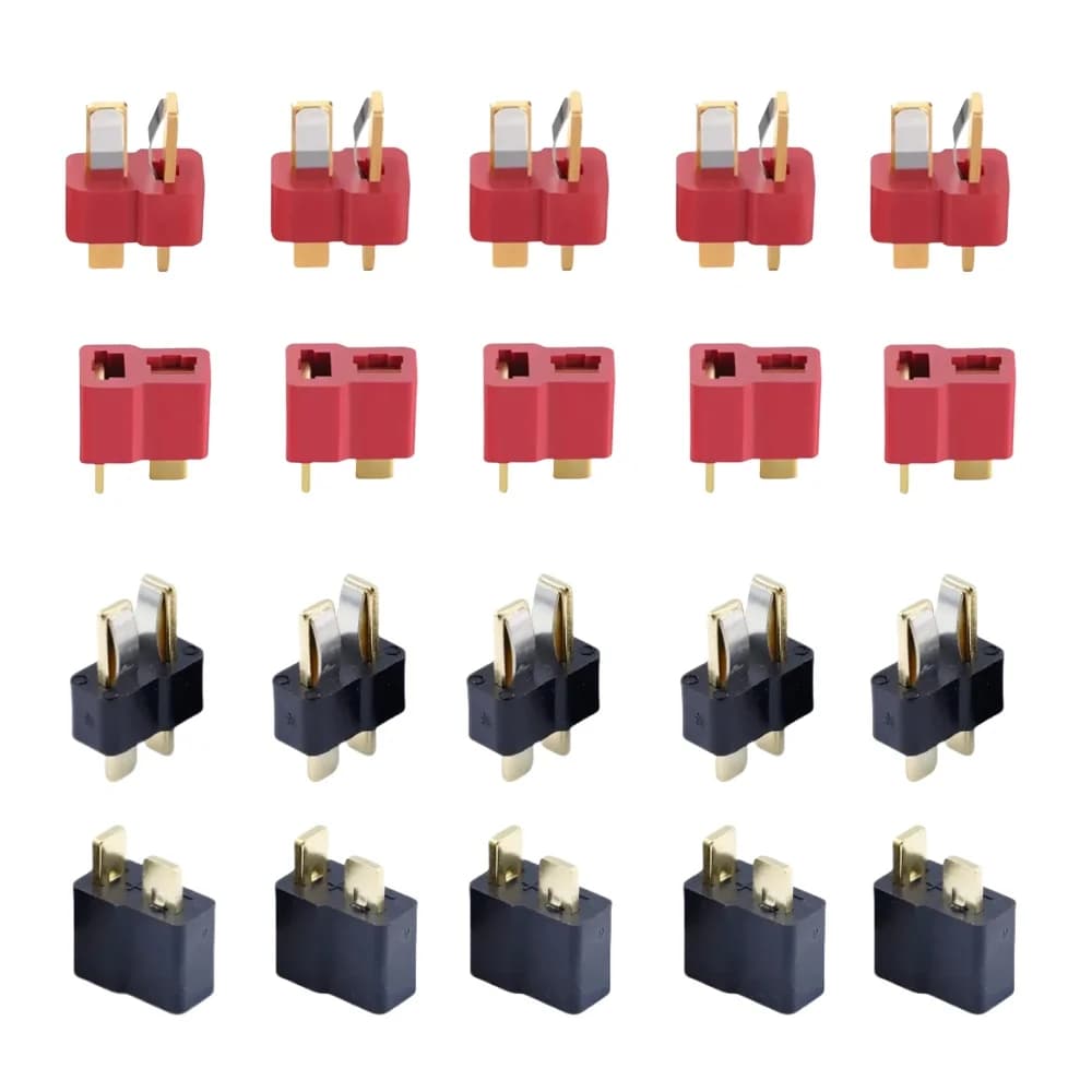 1/5/10/50 Pcs/Sets Red Black Ultra T Plug Male & Female Deans Style Connectors Style For RC charger LiPo Battery ESC Spare Parts