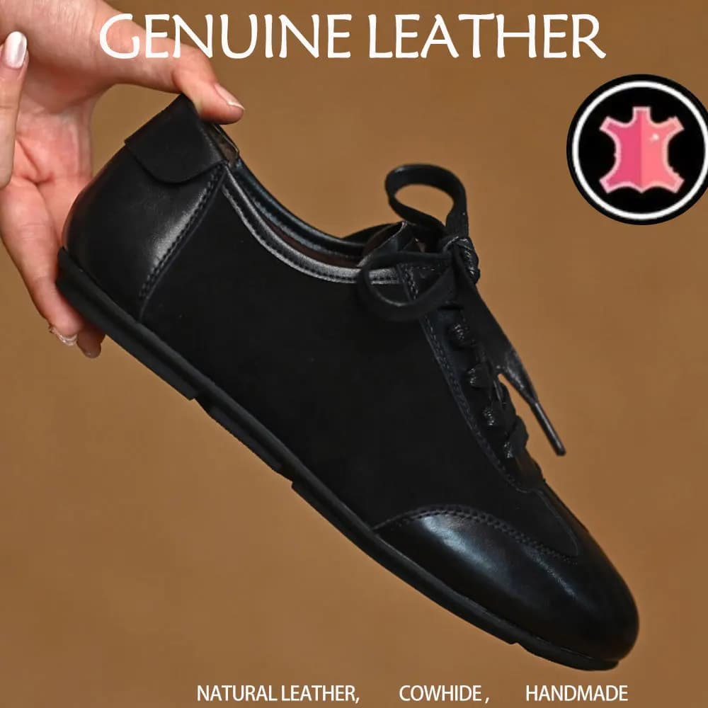 Gymnastics Shoes with Soft Sole for Women, Sport sneakers in Vera Leather, Retro Tennis Shoes Tedesche