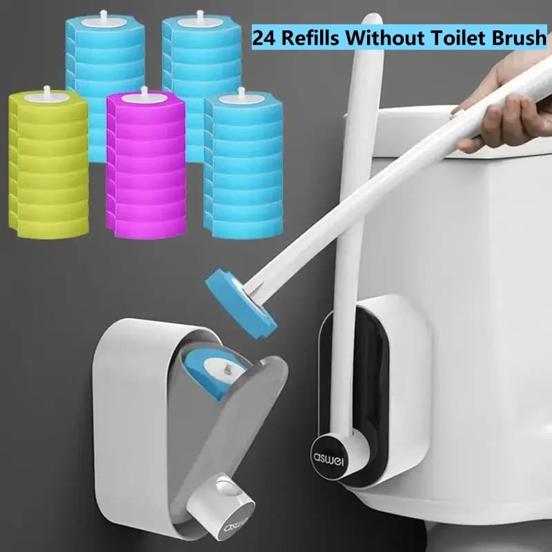 24PCS Testine per scopino usa e getta Spugne Testina di ricambio Ricariche Pulizia aggiornata WC Bagno WC Accessori Strumenti