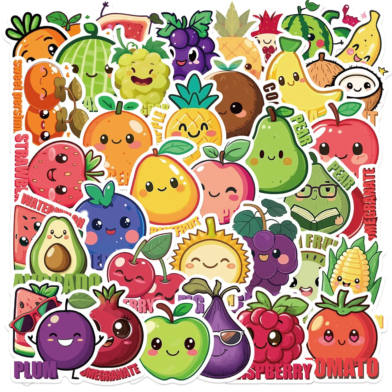 10/30/50PCS Cartoon Cute Fruit Graffiti Adesivi Decorativi Chitarra Notebook Bagagli Decalcomanie FAI DA TE Adesivi Impermeabili Per I Bambini