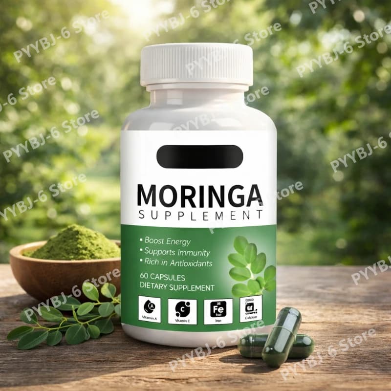 Integratore di Moringa – Ricco di Antiossidanti e Nutrienti Essenziali per il Benessere Quotidiano, Contiene Vitamina A, C, E, Ferro, Calcio, 60 Capsule