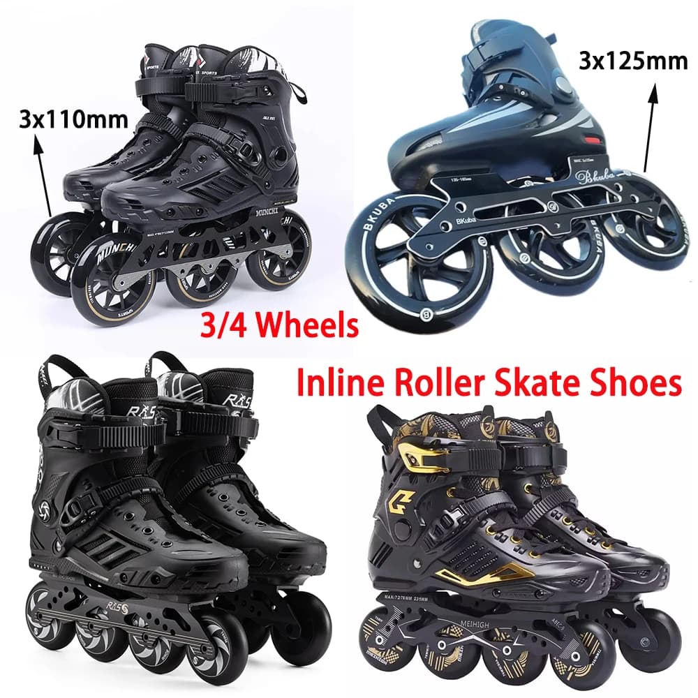 Pattini in linea professionali Pattini a rotelle a 3 ruote Scarpe da uomo Pattini da velocità Pattinaggio di velocità per adulti Scarpe da pattinaggio a rotelle in linea