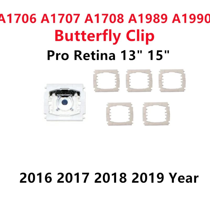 A1989 A1990 A1706 A1707 A1708 Tasti con lettere Copritasti Cerniere Clip a farfalla bianca per MacBook Pro 12 "13" 15 "Riparazione tastiera