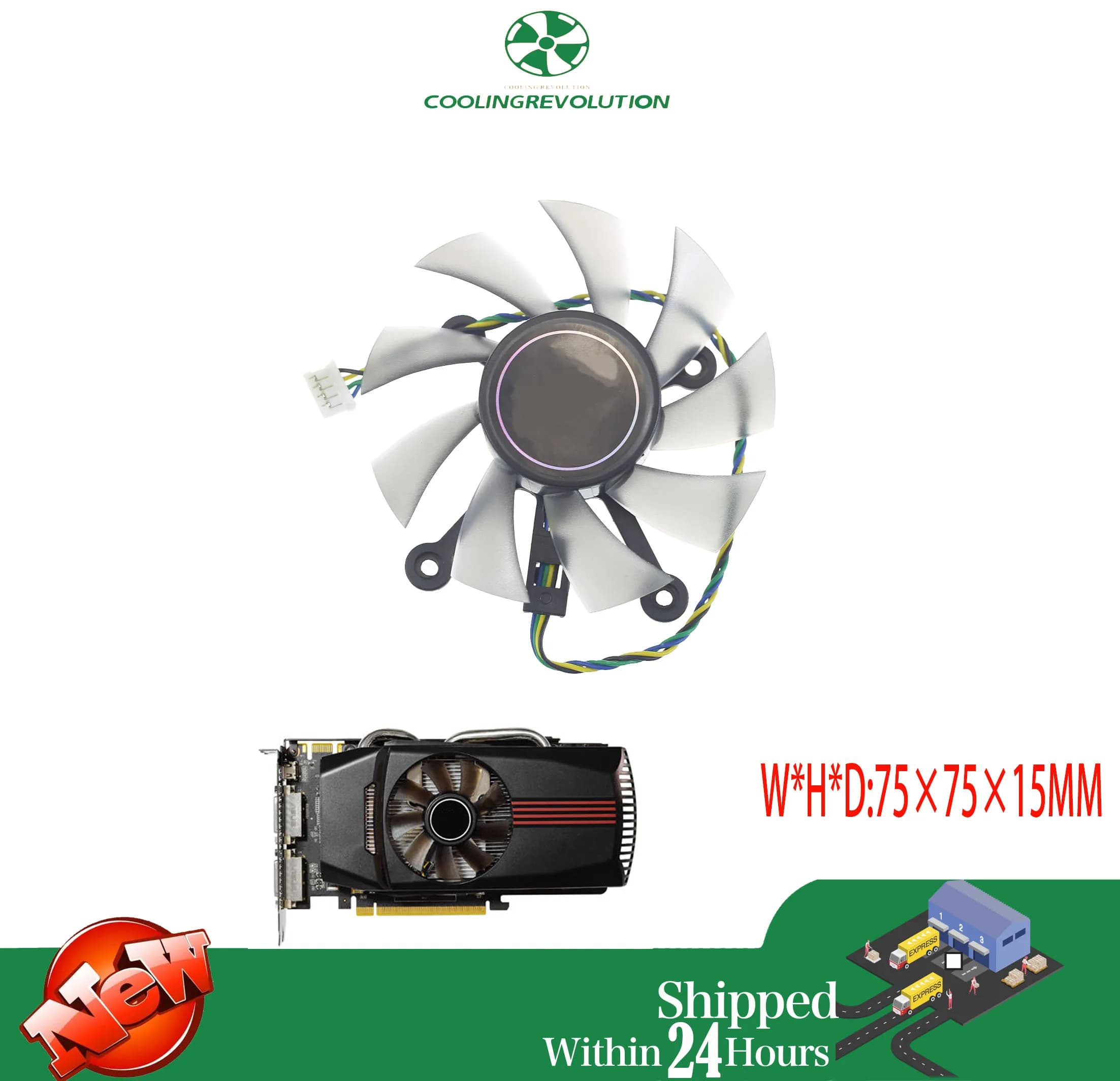 75MM DC12V DC12V 0.5AMP 4pin ventola di raffreddamento per ASUS GTX 560 GTX550Ti HD7850 ventole di raffreddamento della scheda Video grafica