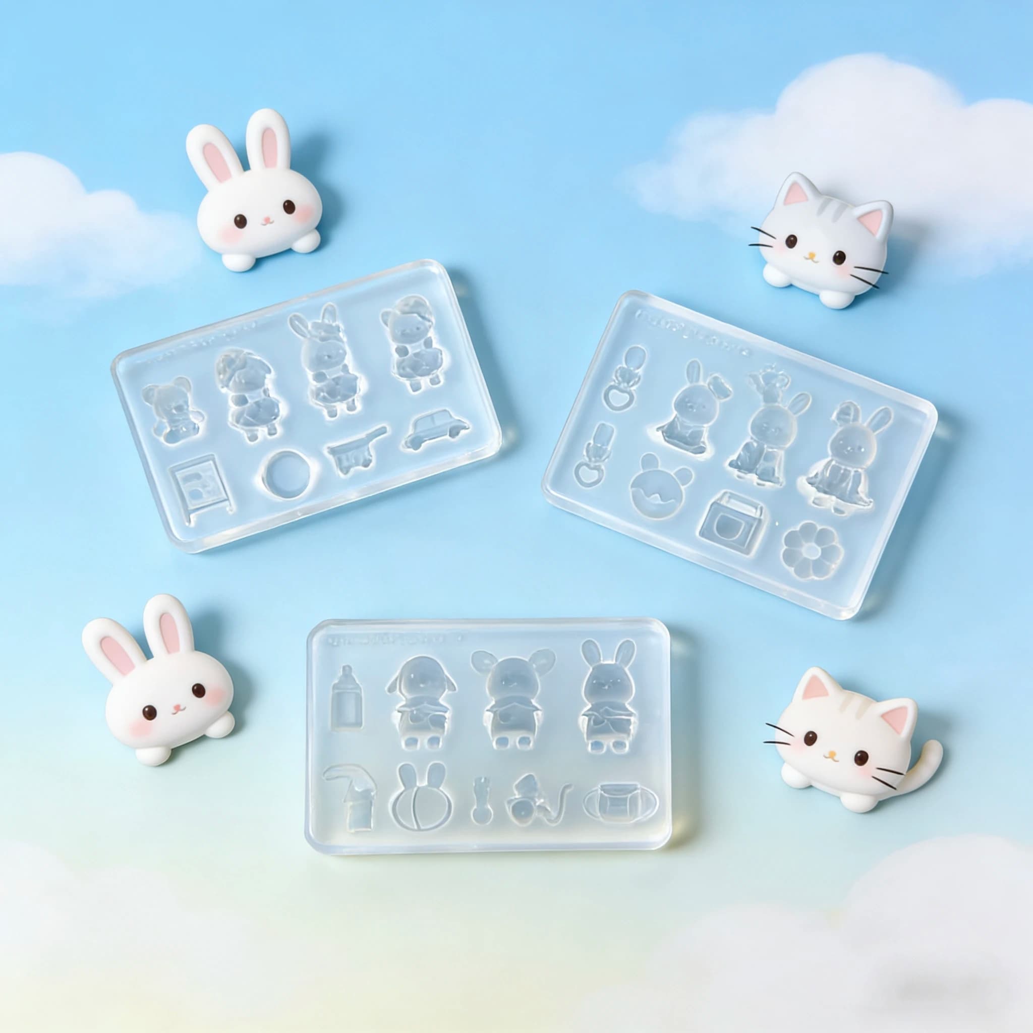 Stampi in silicone fai da te per resina epossidica, serie animali, stampi per gioielli