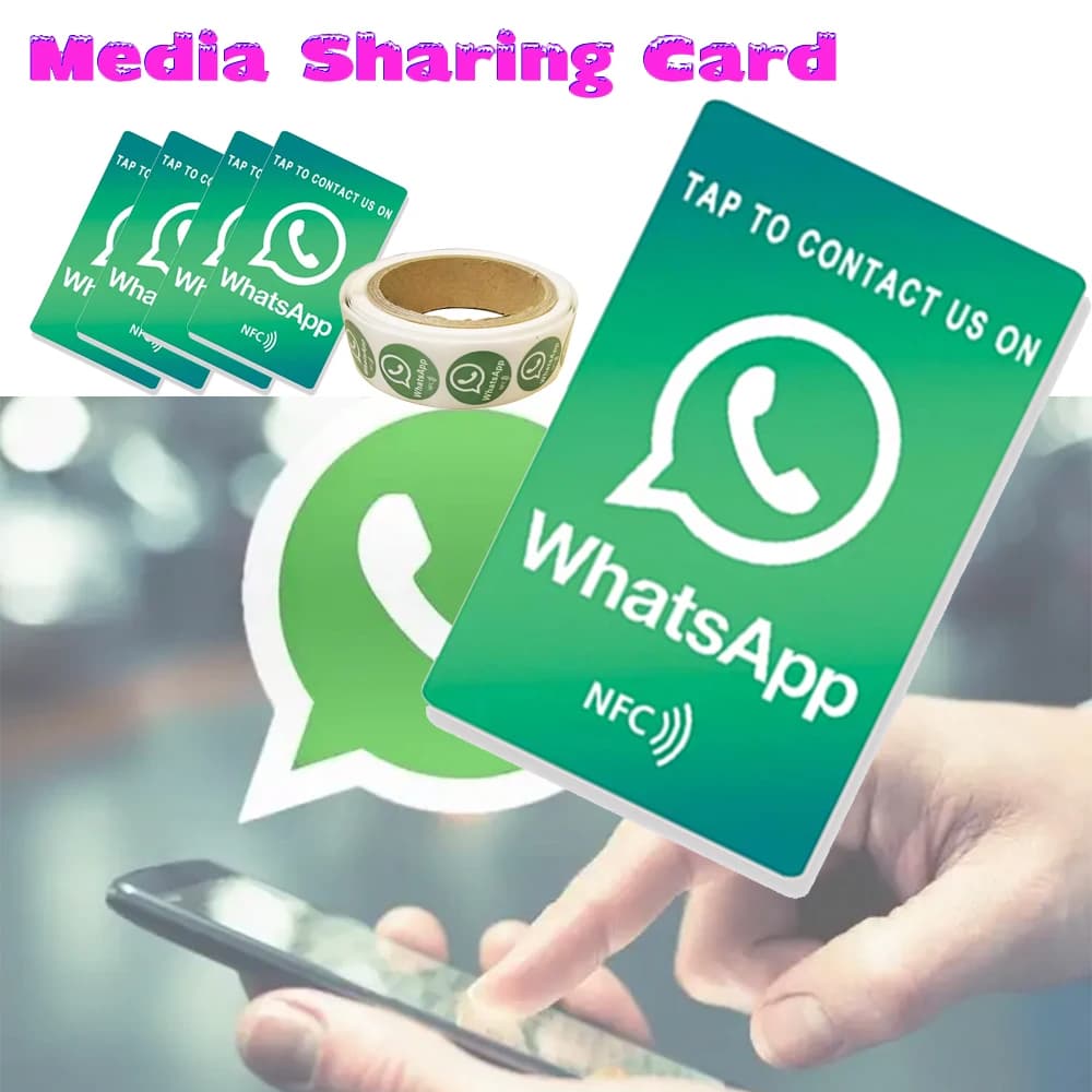 5/10 Scheda di condivisione di social media Revisione riutilizzabile Scheda tap Schede NFC Tap Boost Your Business Recensioni WhatsApp Tap Tag adesivo NFC