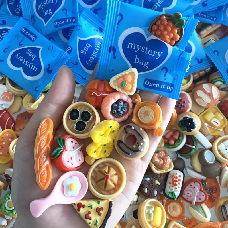 30 pcs diy style mixed bag blind mini food simulation box cute toy for kids decoration gift house sent to case