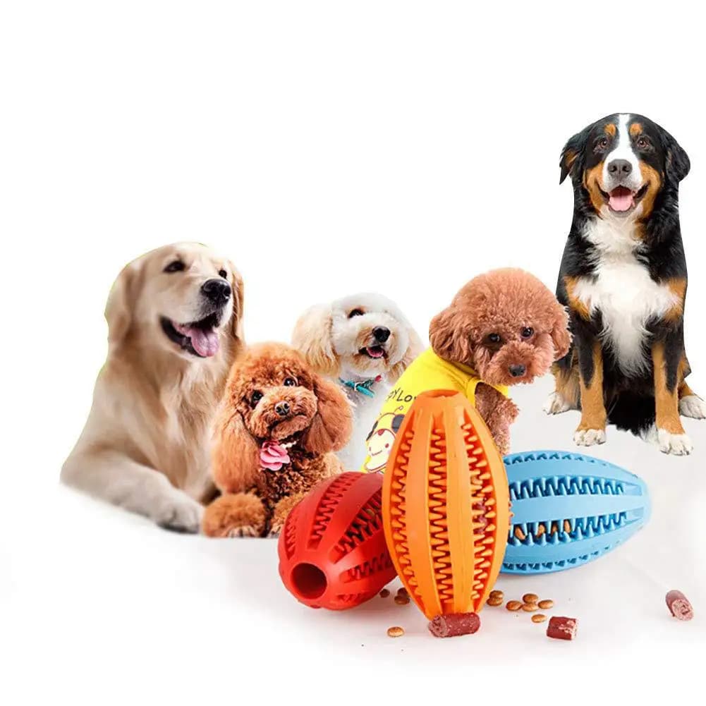 Giocattolo per la Pulizia dei Denti dei Cani, Palla Interattiva Dispensatrice di Cibo per Cuccioli, Palla in Gomma Resistente per Cani di Piccola, Media e Grande Taglia