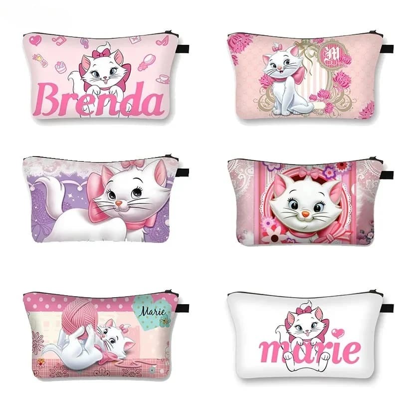 Borsa Cosmetica Marie Cat, Borsa da Viaggio Grande Capacità con Personaggio Anime Kawaii, Borsa per Trucco e Articoli da Toilette da Donna, Regalo