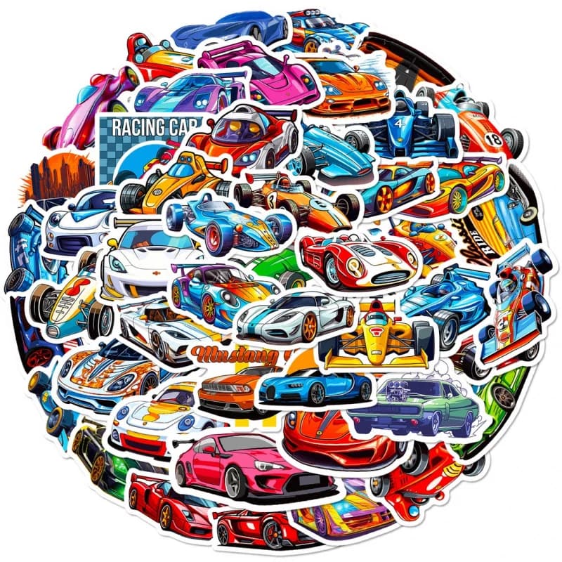 50 pezzi fantastici cartoni animati JDM Racing adesivi per bagagli custodia per telefono laptop notebook decalcomanie regalo per bambini