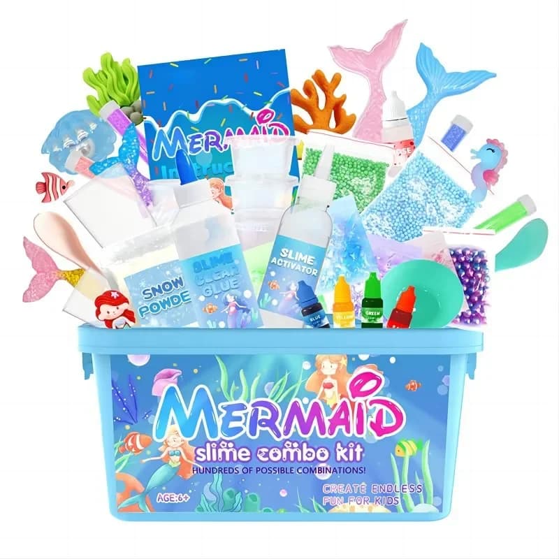 Kit Fai-da-Te per Slime a Tema Sirena, Set per Creare Slime Morbido come Nuvole, Giocattoli Antistress Carini per Ragazze
