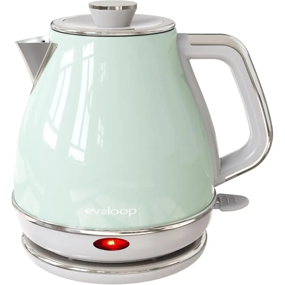 1.5L, 1500W Retro Style Electric Kettle, 100% Stainless Steel, Automatic Shutdown and Seed Cover Protection