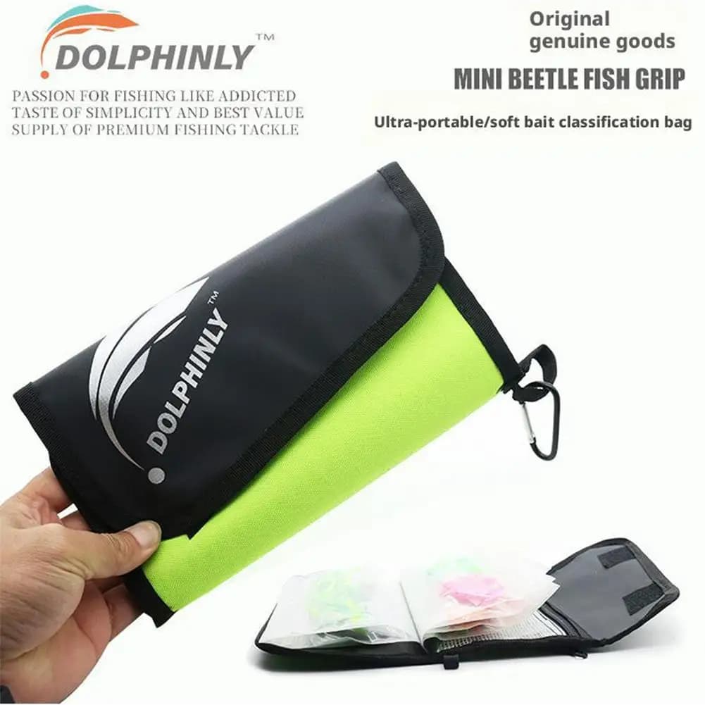 Borsa per attrezzatura da pesca di grande capacità, portaoggetti multi-griglia per esche dure e morbide, borsa portatile in tessuto impermeabile ad alta densità