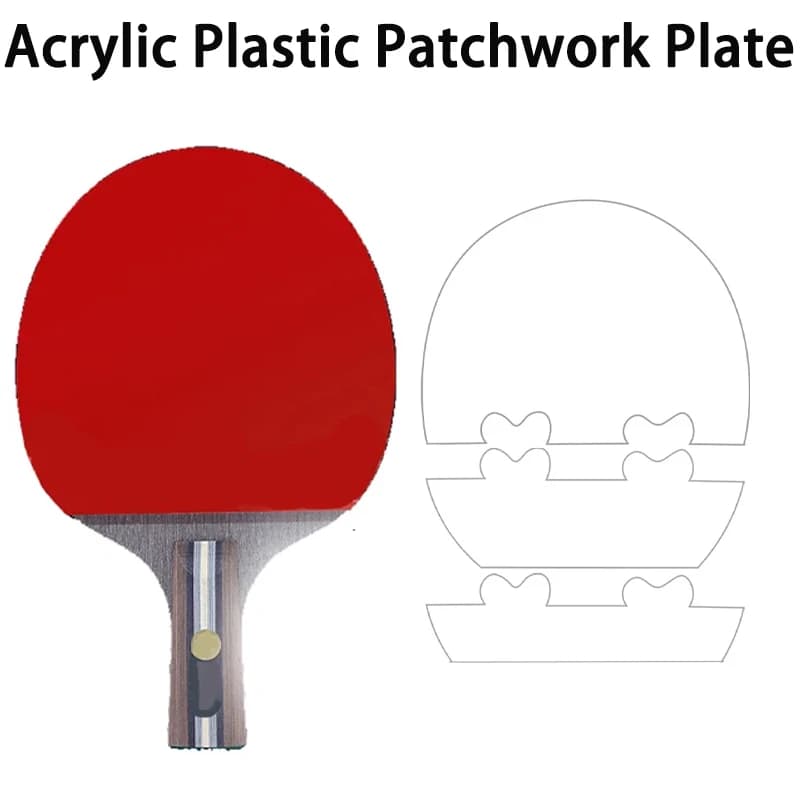 Piastra patchwork in plastica acrilica per il montaggio di fogli di gomma da ping pong usati Posizionatore ausiliario per la incollatura della racchetta da ping pong