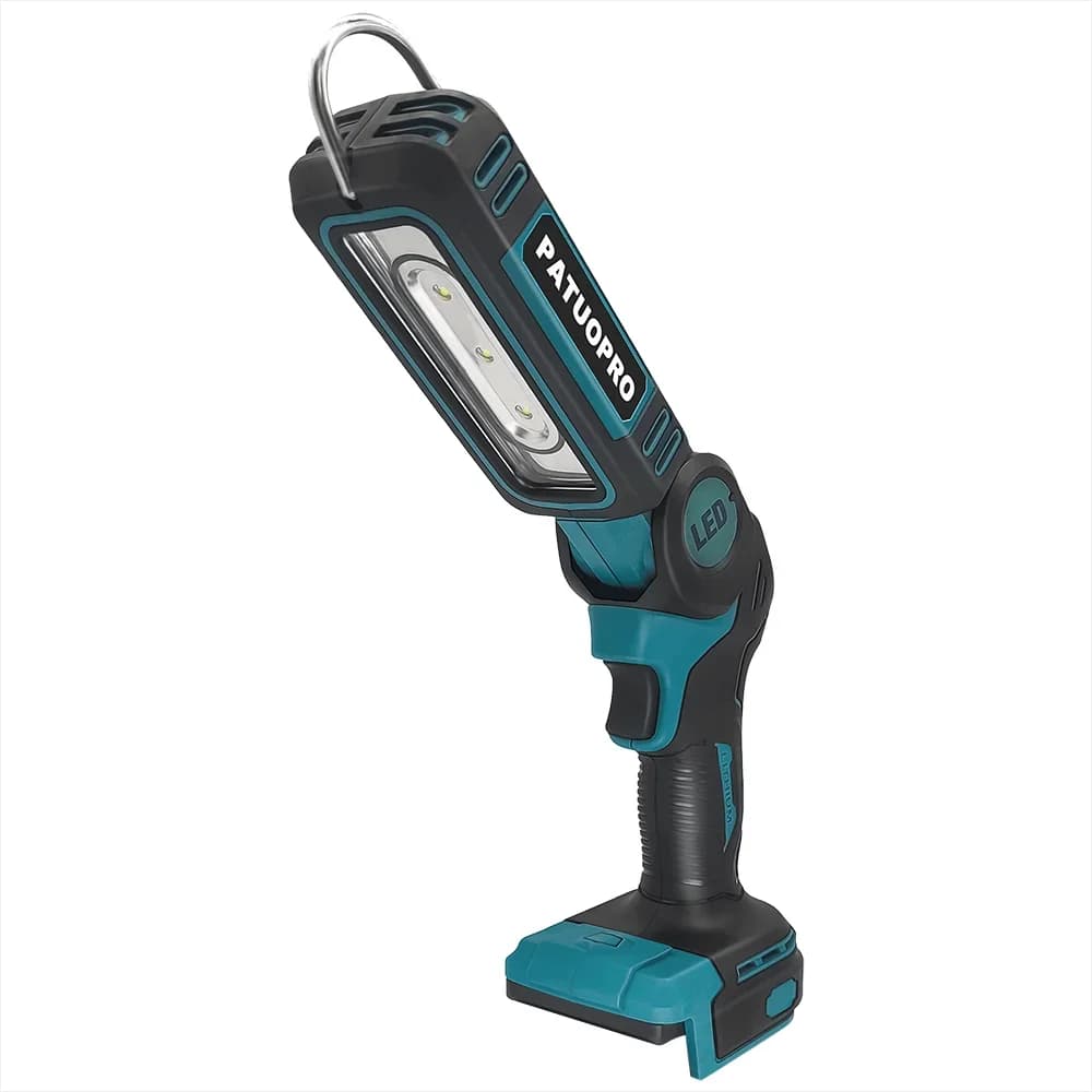 Torcia LED pieghevole senza fili da 21 V Faretto portatile Luce da lavoro regolabile in cantiere per batteria Makita 18 V (senza batteria)