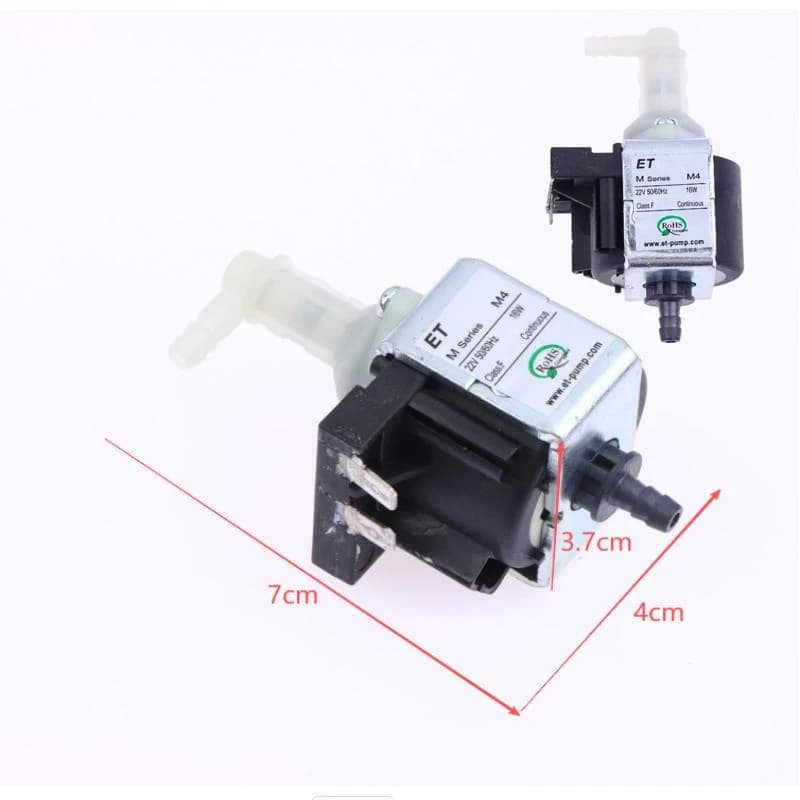 Pompa a solenoide micro serie M4 da 176-224 ml/min, 22V 16W, per macchina da stiro a vapore, lavapavimenti a vapore e macchina per la pulizia.