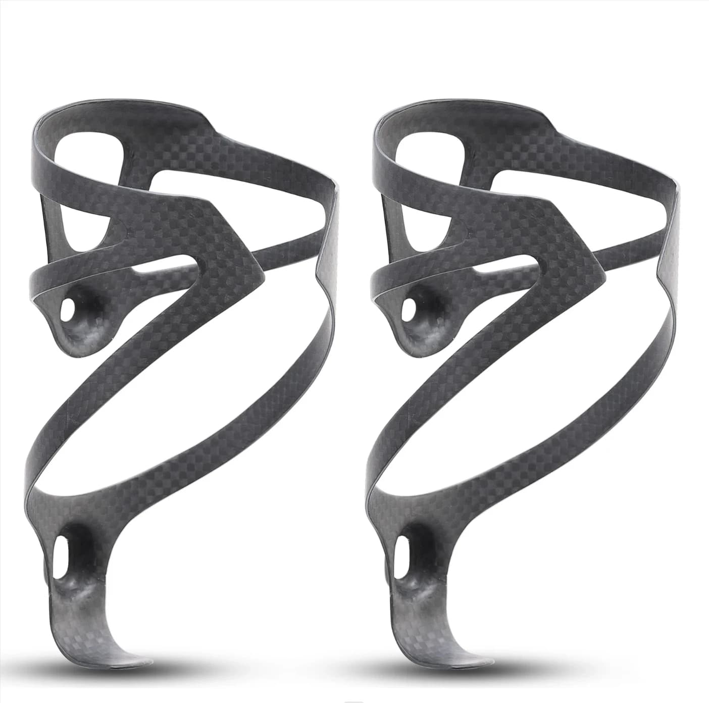 HUALONG 3K Carbon Fiber Bicycle Water Bottle Cage Road MTB Gravel Bike Water Bottle Holder Cages, Matte Black, Weight (16±2g)